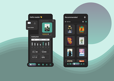 BookNest book book review case study dark mode mobile mobile application reading ui visual design