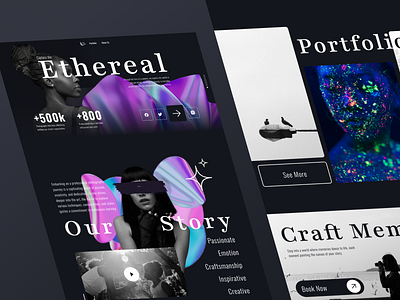 Ethereal - Photography Landing Page design website landing page ui uiux website