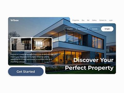 Vibee - Property Landing Page animation design website landing page ui uiux website