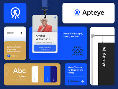 Apteye : Vision Therapy - Brand Identity bento grid blue blue design branding branding guideline design doctor graphic design health layout design logo logo construction logo design medical presentation social media therapy ui visual visual identity