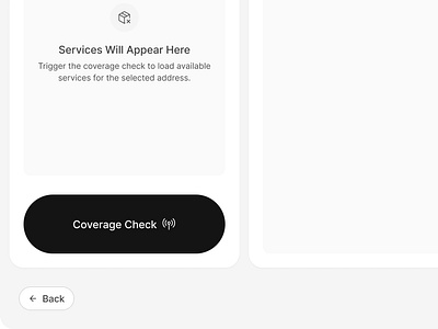 Service Coverage – Account Setup Flow accountsetup cleandesign designsystem digitalproduct interactiveui isp mapui minimalui productdesign prototype servicecoverage serviceprovider uidesign userexperience userinterface uxdesign webapp wireframe