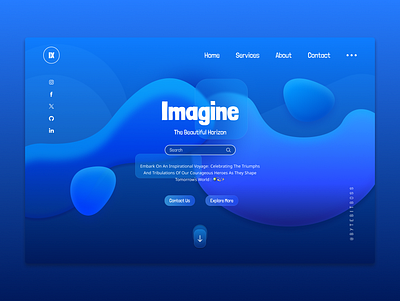 Imagine - Hero Page app blue branding bytebigboss concept design graphic design hero hero page illustration imagine imaginecorex landing page logo typography ui ux vector web website