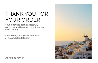 Daily UI #077 challenge dailyui order confirmation thank you