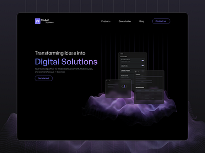 Landing page design - 99Products Solutions it landing page minimal purple ui ux web development website