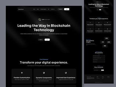 Blockchain Website design home page landing page ui ui kit uiux website