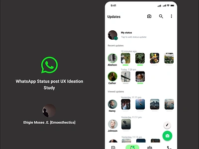 WhatsApp status post UX Ideation ideation ui ui ux used research user interface ux ux design