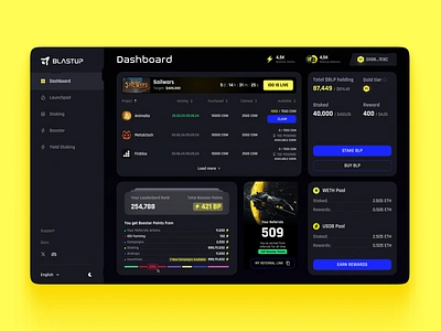 Crypto App Staking Dashboard UI app app ui bento bento grid blast blockchain cosmos ui crypto crypto app crypto ui dashboard dashboard ui glowing ui illustration midjourney neon ui space theme space ui staking ui