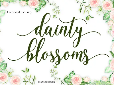 dainty blossoms - script font blossoms branding dainty design font graphic design handwritten illustration script