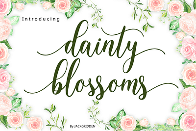 dainty blossoms - script font blossoms branding dainty design font graphic design handwritten illustration script