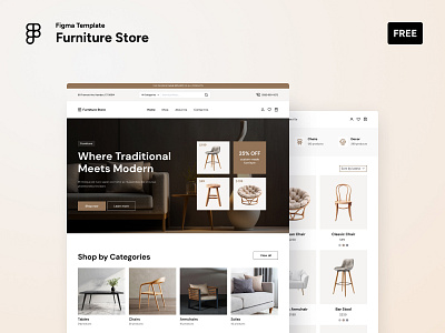 Furniture Store Figma Template design figma figma guru figma template figma templates figma website freebies furniture interior shop ui