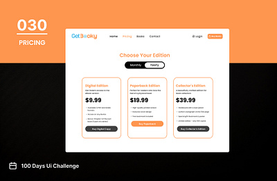 DAY-030 PRICING 100 days ui 100days 100daysofui appdesign daily ui challenge design figma landing page landing page design pricing pricing page ui user interface ux web design website website design