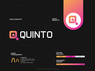 QUINTO | Logo and Brand Identity Design app icon app logo brand design brand identity branding crypto logo cyber logo data logo design gradient logo ios app logo ios logo logo logo ideas logo maker logo mark modern logo software logo startup logo tech logo