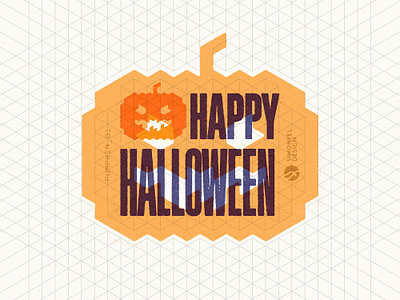 Pumpkin Happy Halloween Print design dribbble geometric graphic design gritty grunge halloween happy halloween helloween holliday isometric grid logomark monster overprint print pumpkin riso rough print type typography