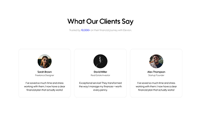 Testimonial Section clients customers exploration finance people say section testimonial testimonials user interface web design