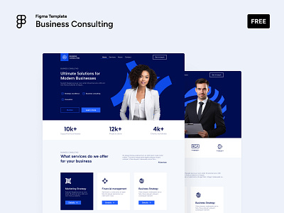 Business Consulting Figma Template branding business consultant figma figma guru figma templates freebies