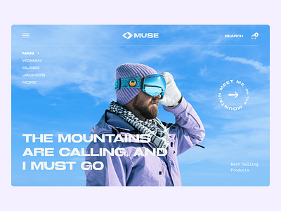 The Muse Snow | Website & Visual Design branding ecommerce landing page ski snowboarding spline ui uiux web design