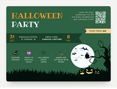 Halloween Party Poster design halloween halloween night halloween party halloween party poster halloween poster illustration october party poster