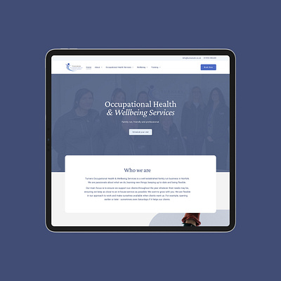 Turners Occupational Health Squarespace Website Design acuity scheduling booking system branding css scheduling squarespace web design web development website