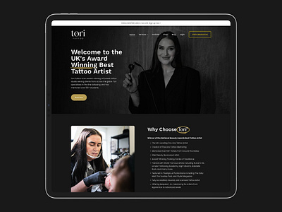 Tori Tattoo Squarespace Website Design & Development eCommerce brand identity branding css ecommerce logo online course online shop online store squarespace tattoo web design website