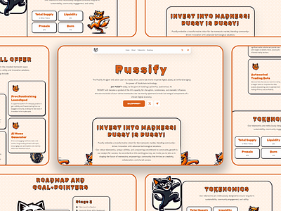 PUSSIFY MEME COIN LANDING PAGE DESIGN bep20 bitcoin btc crypto landing page cryptocurrency cryptocurrency landing page erc20 meme coin meme coin landing page meme coin website meme token meme token landing page meme token website memecoin memecoin landing page memecoin website pepe landing page sol solana ton