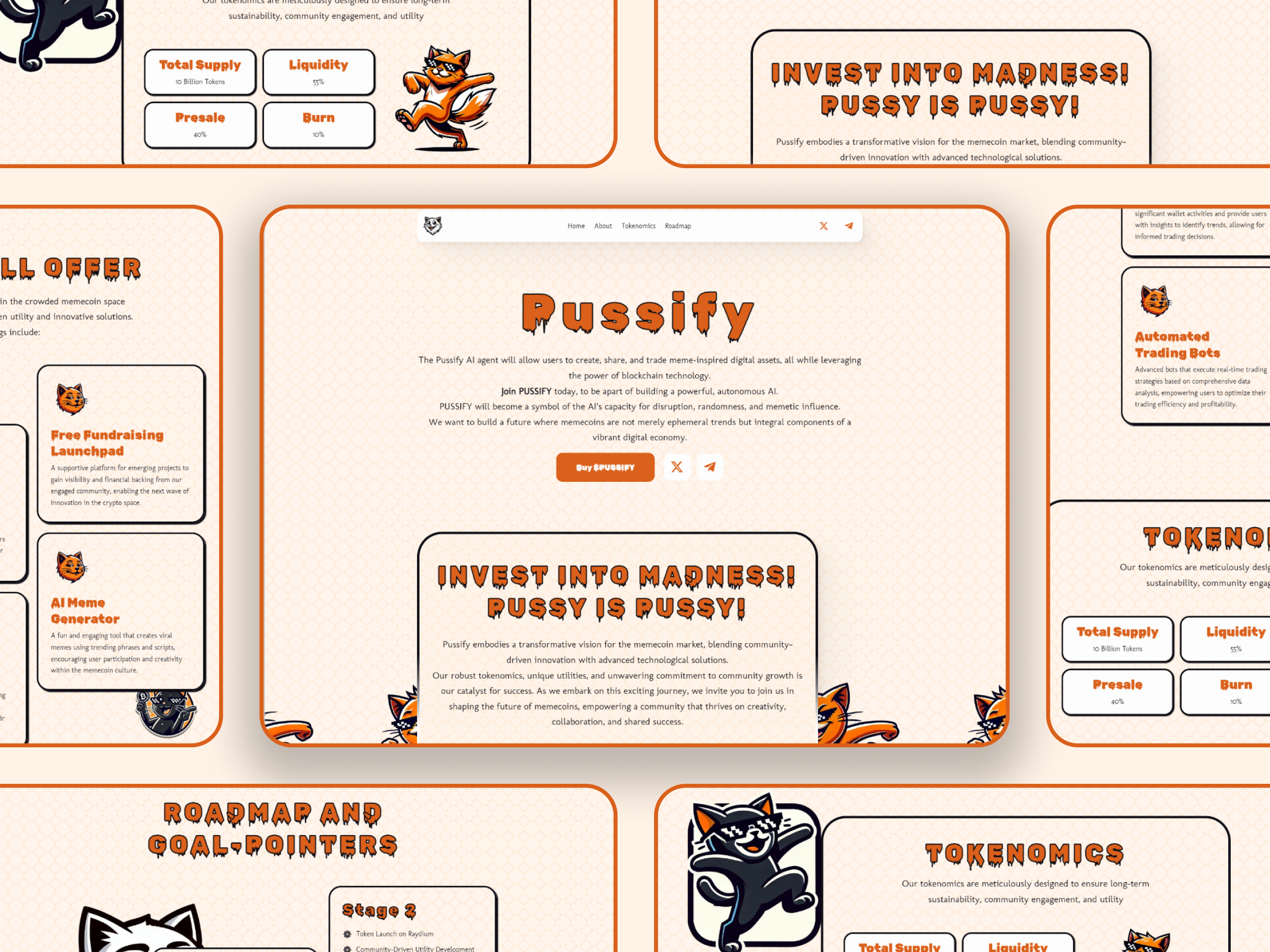 Example of Memecoin Landing Page / Website Design