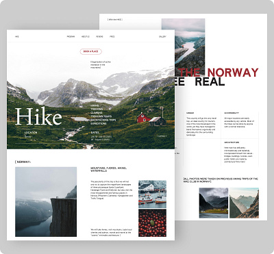 Travel Website UI agency branding design graphic design hike holiday interface journey landing page layout logo mountain tourist travel typography ui ux vacation web website