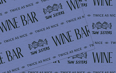 Twin Sisters Wine Bar Pattern brand design brand identity branding butcher paper design fish fish logo graphic design hand drawn hand drawn logo handwriting illustration logo pattern restaurant branding tissue paper typography wine bar branding wrapping paper