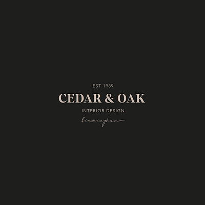 Cedar & Oak Interior Design branding business card design corporate branding elegant branding elegant logo graphic design letterhead design logo