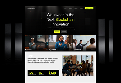 CapitalOne bento blockchain creativedesign crypto framer investment neon template ui design web3