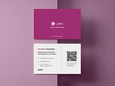 ListMe Events branding branding design business cards design design events graphic design social media posts design