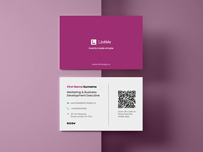 ListMe Events branding branding design business cards design design events graphic design social media posts design