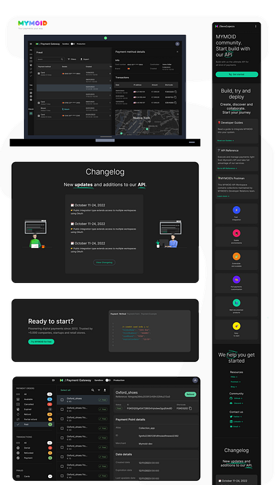 Mymoid app desktop fintech gateway payment product design ui ux