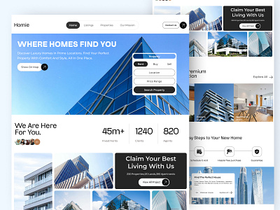 Real Estate Landing Page figma landing page real estate trending ui uiux user reasarch ux visual design