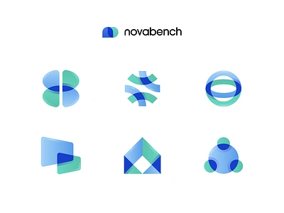 Product Icons / Novabench ai application brain branding connect gear globe group home icon illustration logo logomark network opacity overlap process remote team web