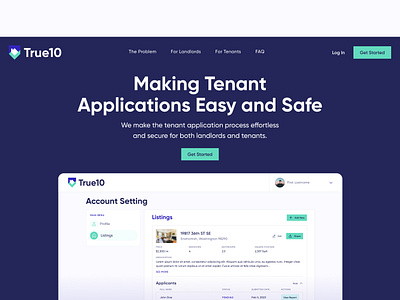 Rental Application: web design application branding dashboard landlord property management real estate realtor rent renter secure platform tenant tenant application ui user experience ux web web app web design website website design