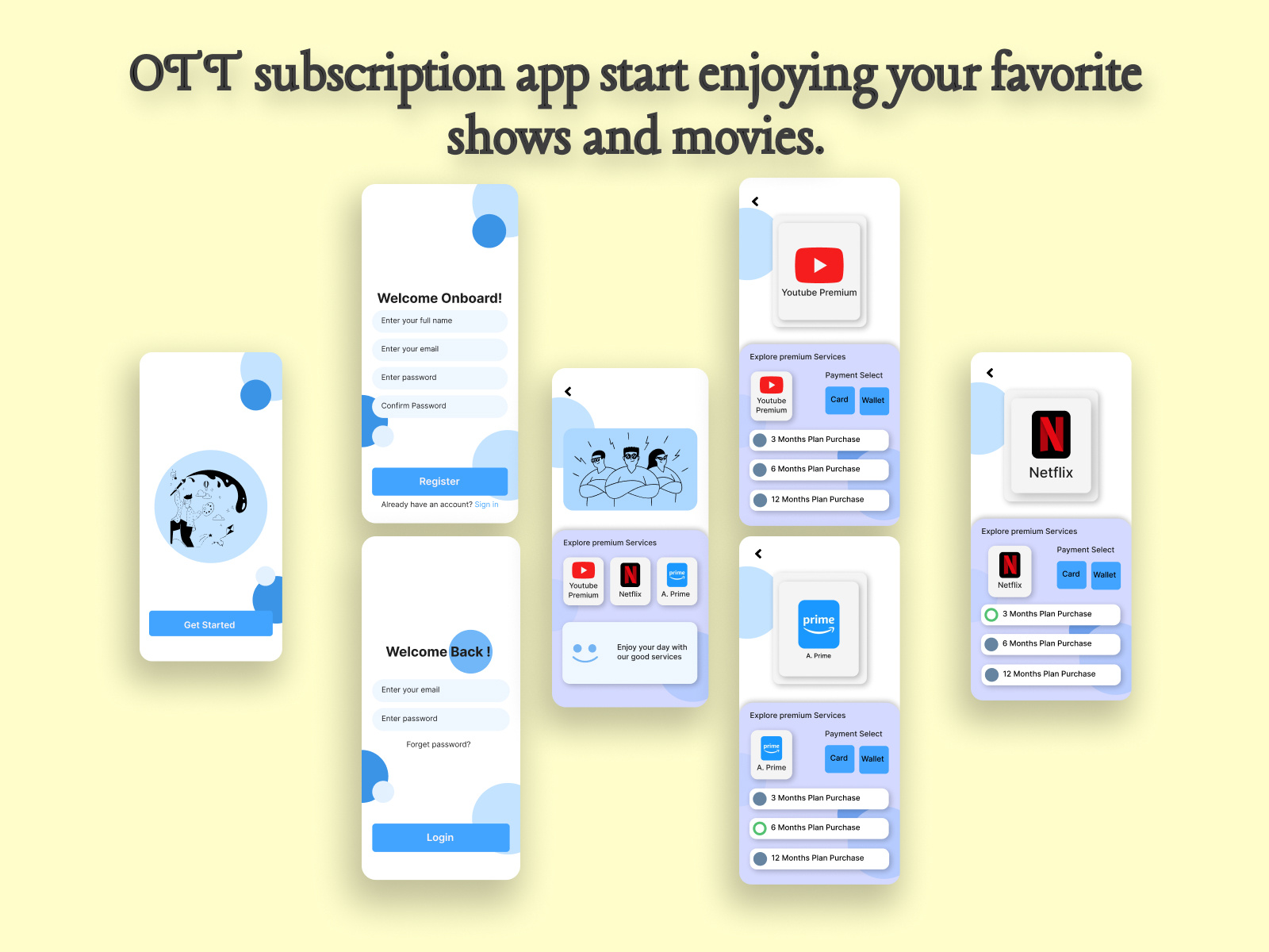 OTT Subscription App UI Design app inspiration