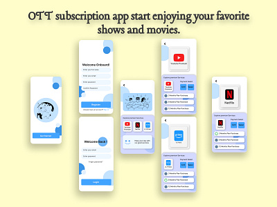 OTT subscription app for enjoying favorite shows and movies. entertainment app design mobile app design streaming app design subscription app design ui user experience design user interface design video on demand app design