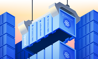 Container Image Layers cloud cnapp container docker gradient grain illustration illustrator image isometric k8s kubernetes layer saas security tech upwind vector