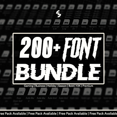 The Ultimate 200+ Font Bundle by GstaikDesigns bold font branding design font font bundle font design font pack font packs fonts fonts free free free font freebie freebie font gaming font gfx graphic design logo pack season font