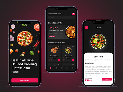 Food Ordering App design app desgin dark app design food app food app design