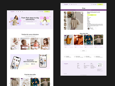 Kids exchange - Web design kids fashion kids website ui ui ux design ux design web design website