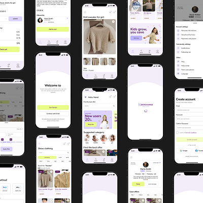 Kids exchange - mobile app kids app kids fashion mobile app sustainable fashion ui ui ux ux web design