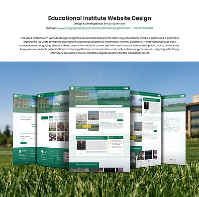 Educational Institute Website Design academic portal clean design digital education education platform educational website minimalist design modern web design online learning responsive design school website student portal ui uiux design university website user experience user interface web design web development