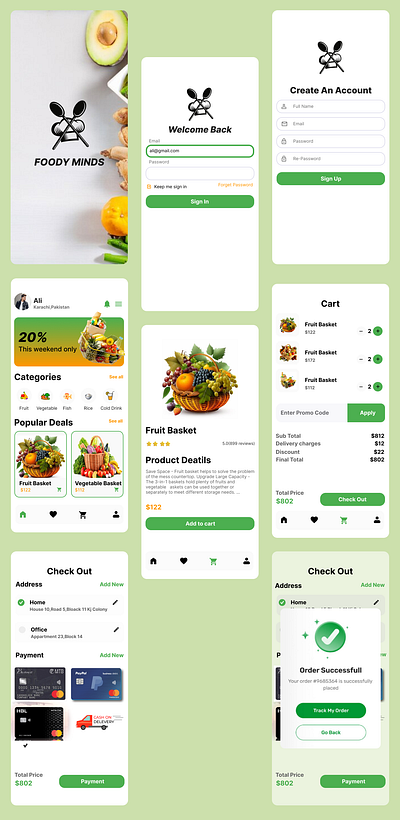 FOODY MINDS UI design figma food ui ux