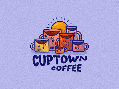 Cuptown 2d branding caffeine coffee design digital art illustration illustrator logo promo sticker design sun