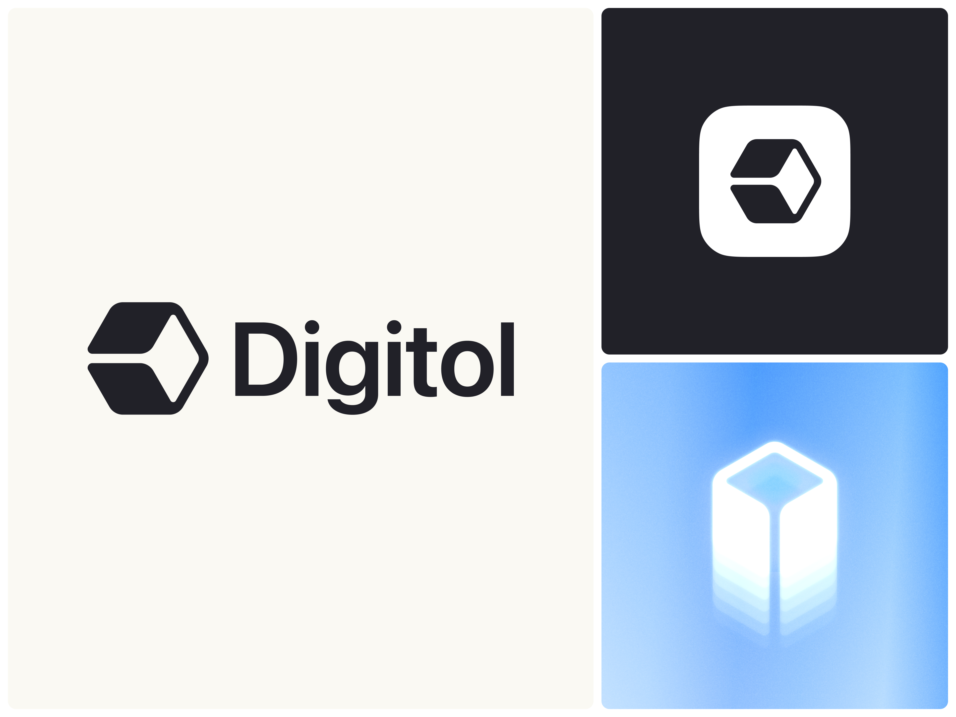 Digitol Logo Design block branding icon isometric logo logo design logomark platform software ui