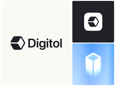 Digitol Logo Design block branding icon isometric logo logo design logomark platform software ui