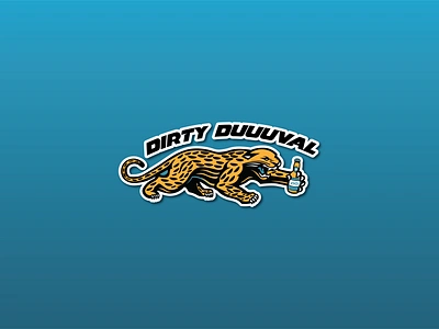 Dirty Duval Jaguars Football Sports Team Logo Banner Branding brand brand design brand identity branding cartoon character football football team illustration illustrator mascot sport sports sports team team visual identity