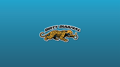 Dirty Duval Jaguars Football Sports Team Logo Banner Branding brand brand design brand identity branding cartoon character football football team illustration illustrator mascot sport sports sports team team visual identity