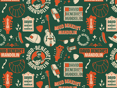 David Benedict Mandolin brand branding design guitar handmade illustration instrument lettering logo mandolin music pattern rebrand texture type typography wordmark